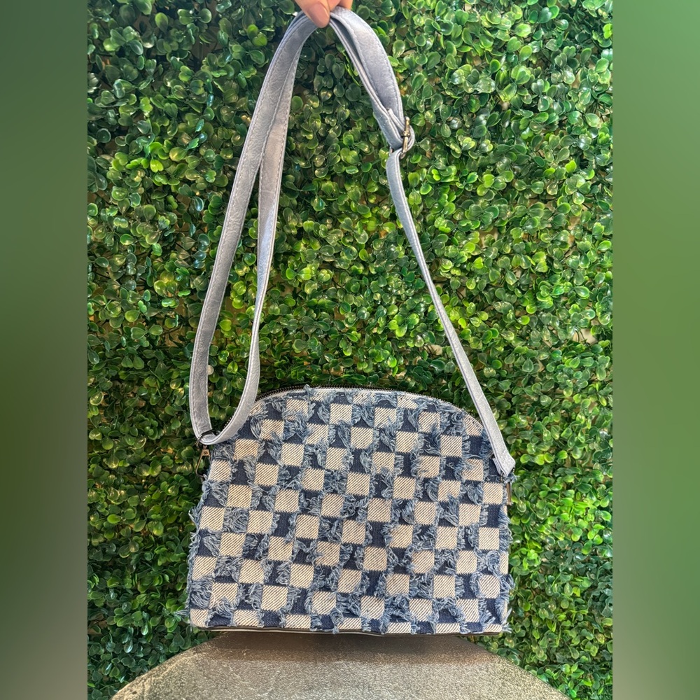 Sam & Hadley Raw Edge Denim shoulder bag Purse